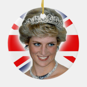 Ornement En Céramique HRH Princess Diana Union Jack
