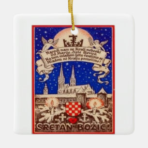 Ornement En Céramique Hrvatski Bozic / Soirée de Noël croate
