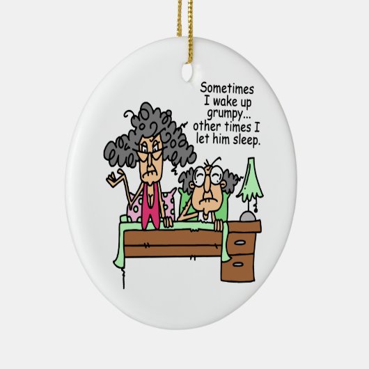 Ornement En Céramique Humoristique, laissez grumeux dormir (Droite)