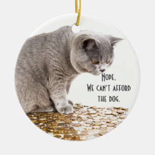 Ornement En Céramique Humour de chat et de chien