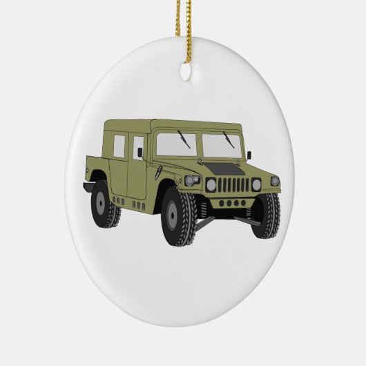 Ornement En Céramique Humvee militaire vert (Droite)
