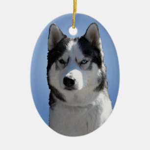 Ornement En Céramique Husky Orament Malamute Keepsaké Chiffres Cadeaux
