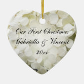 Ornement En Céramique Hydrangea Blanc Premier Noël Ensemble (Devant)