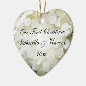 Ornement En Céramique Hydrangea Blanc Premier Noël Ensemble (Gauche)