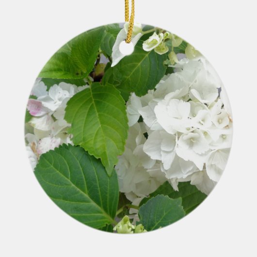 Ornement En Céramique Hydrangea Flower Green White Nature Jardin Plantes (Devant)