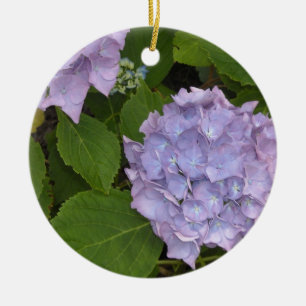 Ornement En Céramique Hydrangeas Mauves Élégants