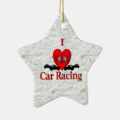 Ornement En Céramique I Heart Car Racing (Droite)