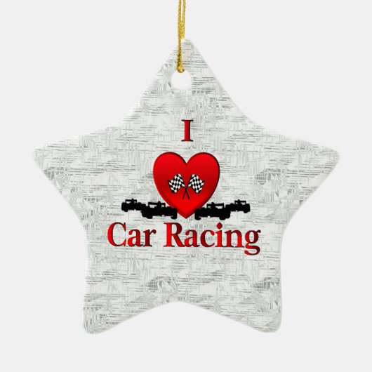 Ornement En Céramique I Heart Car Racing (Devant)