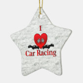 Ornement En Céramique I Heart Car Racing (Gauche)