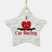 Ornement En Céramique I Heart Car Racing (Dos)