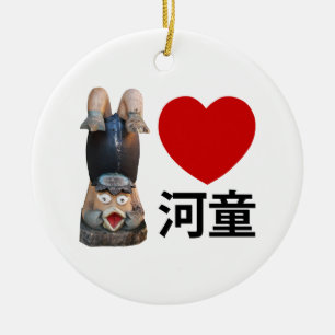 Ornement En Céramique I Heart [Love] Kappa 河 童