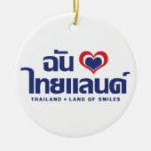 Ornement En Céramique I Heart (Love) Thaïlande ♥ Langage thaï Script (Devant)