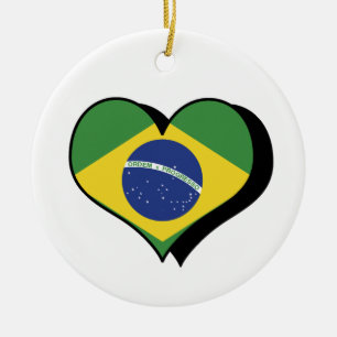 Ornement En Céramique I Love Brazil Ornament