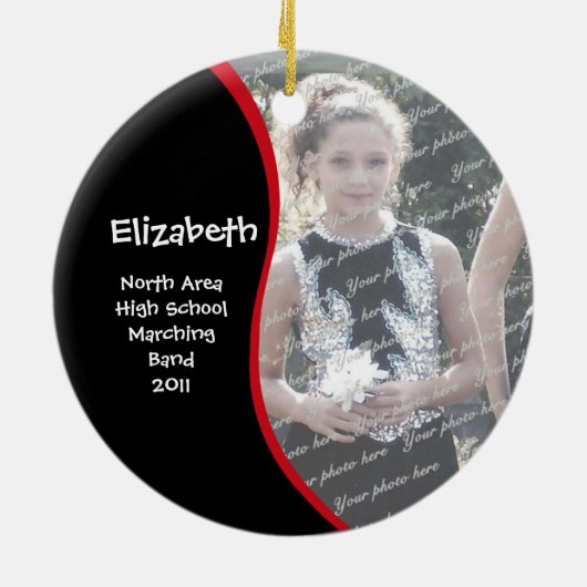 Ornement En Céramique I Love Clarinet Marching Band Photo (Dos)