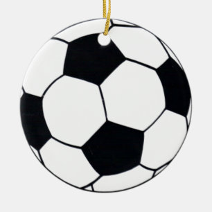 Ornement En Céramique I Love Football (Soccer) Coeur du jeu : I Love