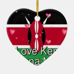 Ornement En Céramique I Love Kenya et "Hakuna Matata" Art Print