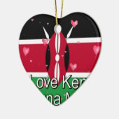 Ornement En Céramique I Love Kenya et "Hakuna Matata" Art Print (Gauche)