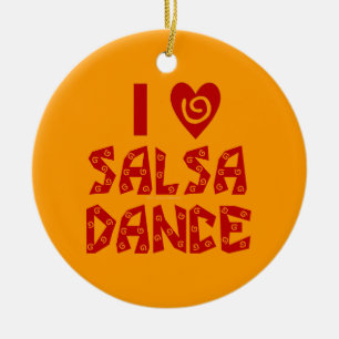 Ornement En Céramique I Love Salsa Dance Custom Dancing Lover