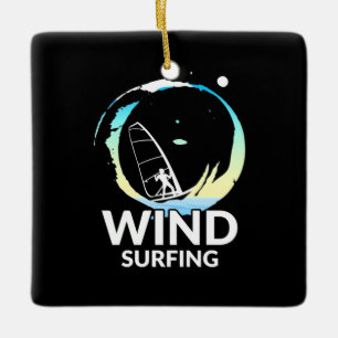Ornement En Céramique I Love Windsurf