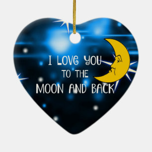 Ornement En Céramique I Love You to the Moon and Back - conception perso