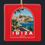 Ornement En Céramique Ibiza Espagne Illustration Voyage Art Vintage<br><div class="desc">Ibiza design de déplacement vectoriel rétro. Ibiza est l'une des îles Baléares,  un archipel d'Espagne en Méditerranée.</div>