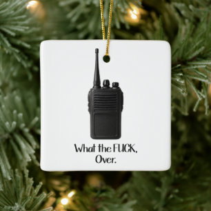 Ornement En Céramique Icône Fu*k Sur L'Icône Drôle Walkie Talkie