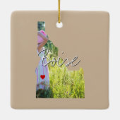 Ornement En Céramique Idaho State Photo insert and town name (Dos)