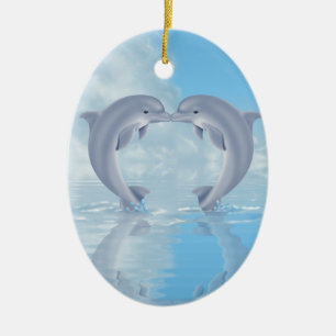 Ornement En Céramique Idées de cadeau d'amants de dauphin