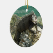 Ornement En Céramique Iguana sur les rochers à St. Thomas (Droite)