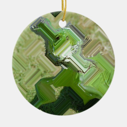 Ornement En Céramique Iguana verte (Devant)