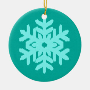 Ornement En Céramique Ikat Snowflake