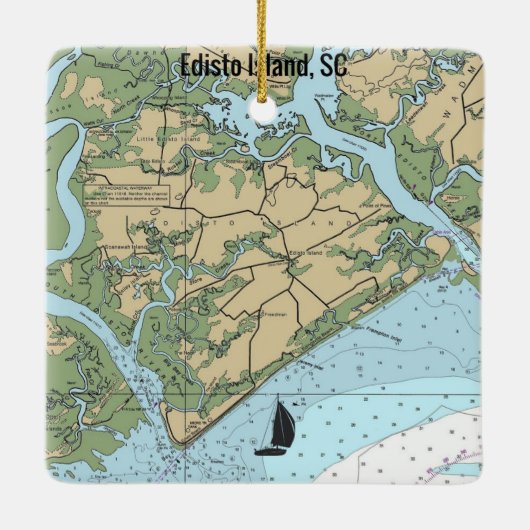 Ornement En Céramique Île d'Edisto Caroline du Sud (Dos)