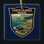 Ornement En Céramique Îles Féroé Danemark Voyage Art Vintage<br><div class="desc">Les îles Féroé dans un style vectoriel. Les îles Féroé sont un archipel autonome,  appartenant au royaume du Danemark. Il comprend 18 îles rocheuses et volcaniques.</div>