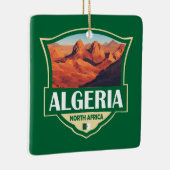 Ornement En Céramique Illustration Algérie Insigne rétro (Droite)