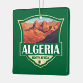 Ornement En Céramique Illustration Algérie Insigne rétro (Gauche)