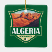 Ornement En Céramique Illustration Algérie Insigne rétro (Dos)