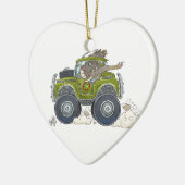 Ornement En Céramique Illustration de bande dessinée d'un éléphant (Gauche)