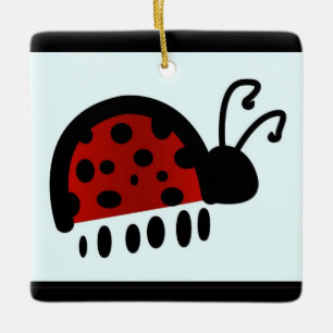 Ornement En Céramique Illustration de coccinelle mignonne