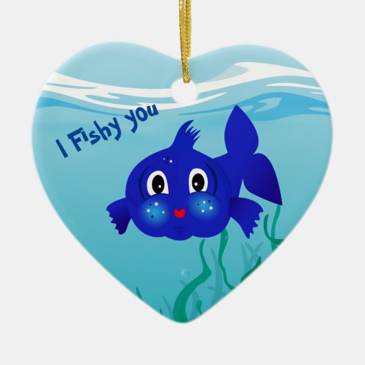 Ornement En Céramique Illustration de poisson gras (Devant)