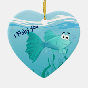 Ornement En Céramique Illustration de poissons de guppy