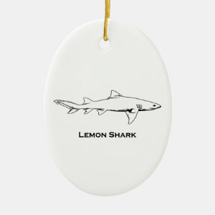 Ornement En Céramique Illustration de requin de citron