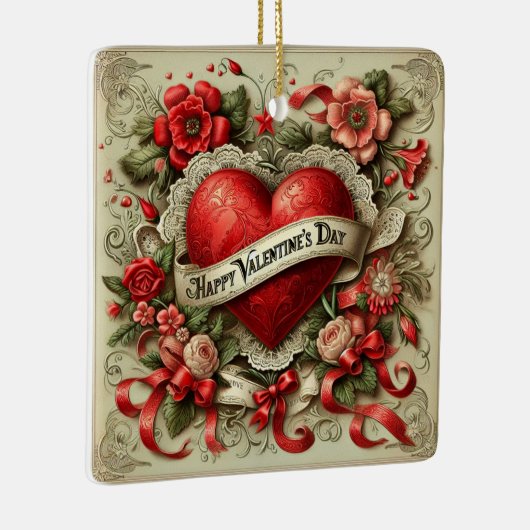 Ornement En Céramique Illustration décorative Heureuse Sainte-Valentin (Droite)