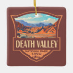 Ornement En Céramique Illustration du parc national de Death Valley Retr<br><div class="desc">Design vectoriel de Death Valley. Le parc est connu pour Titus Canyon,  avec une ville fantôme et des rochers colorés,  et les salines du bassin de Badwater,  point le plus bas de l'Amérique du Nord.</div>