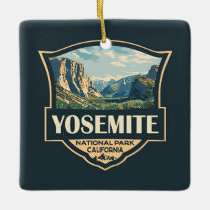 Ornement En Céramique Illustration du parc national Yosemite Badge rétro