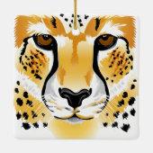 Ornement En Céramique illustration en gros plan principale de guépard (Dos)