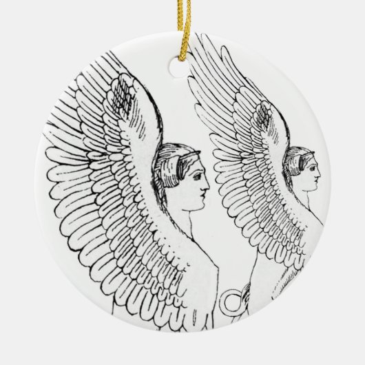 Ornement En Céramique Illustration vintage Sphinx (Devant)