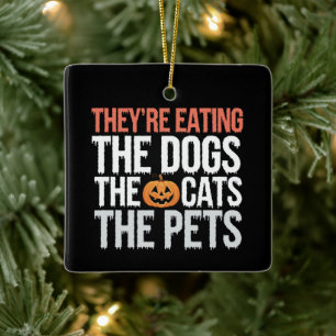 Ornement En Céramique Ils Mangent Les Chiens Les Chats Les Animaux Hallo