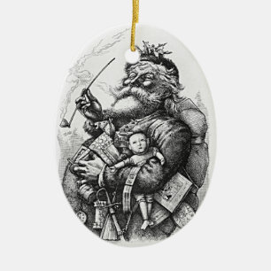 Ornement En Céramique Image classique du père noël