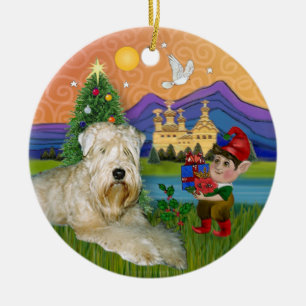 Ornement En Céramique Imaginaire de Noël - Terrier à revêtement souple