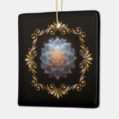 Ornement En Céramique Imaginaire Fleur romantique et cadre d'or (Gauche)